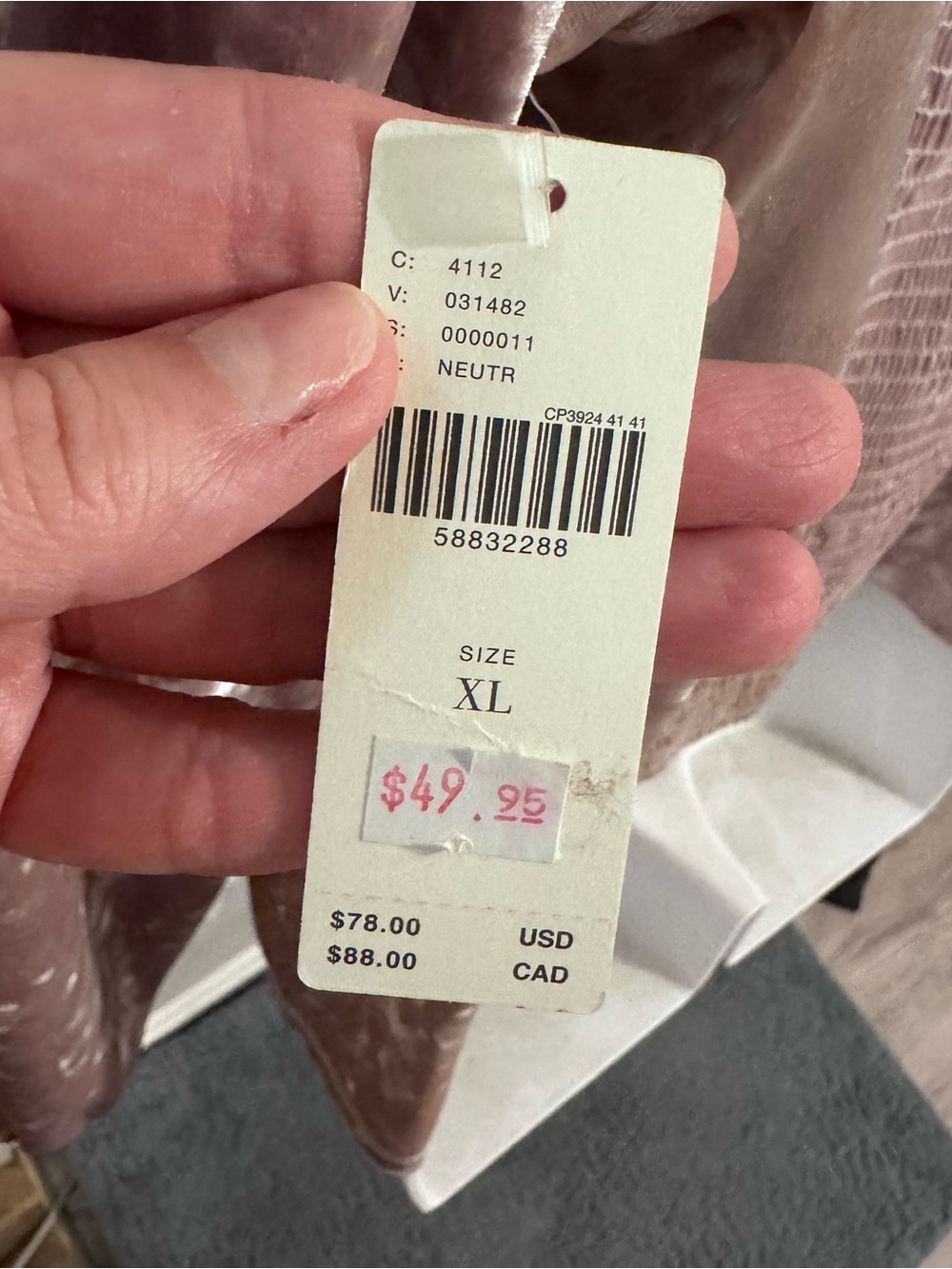 Blush Crushed Velvet Top NWT - Picture 6 of 6